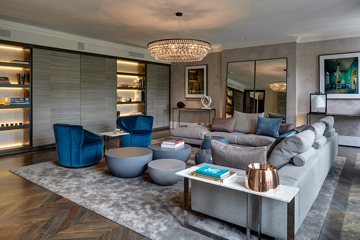 Modern living room with sculptural furniture